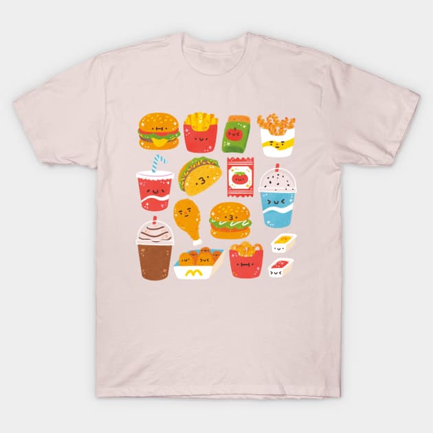 Fast Food Bonanza T-Shirt by Figberrytea